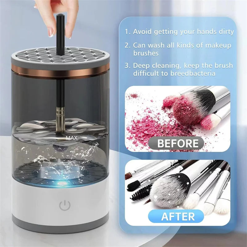 Automatic Electric Makeup Brush Cleaner Rechargeable Cleaning Quick Dry Tool