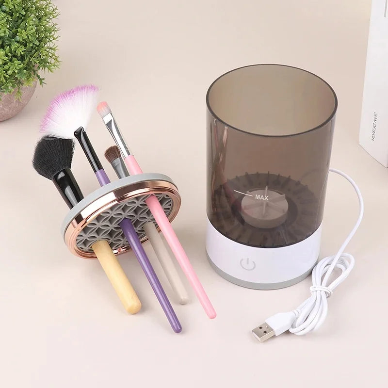 Automatic Electric Makeup Brush Cleaner Rechargeable Cleaning Quick Dry Tool